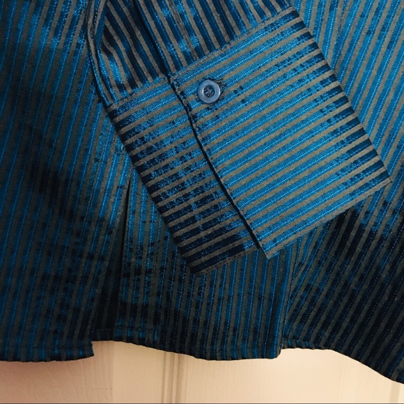 Metallic blue pinstripe shirt - Picture 3 of 3